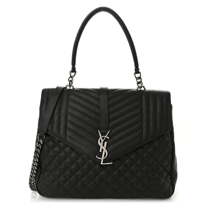 Saint Laurent Sheepskin Tri-quilt Monogram Large College Satchel Asphalt 1 of 12