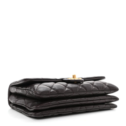 Chanel Lambskin Quilted Medium Pillow Crush Flap Dark Brown 3 of 8