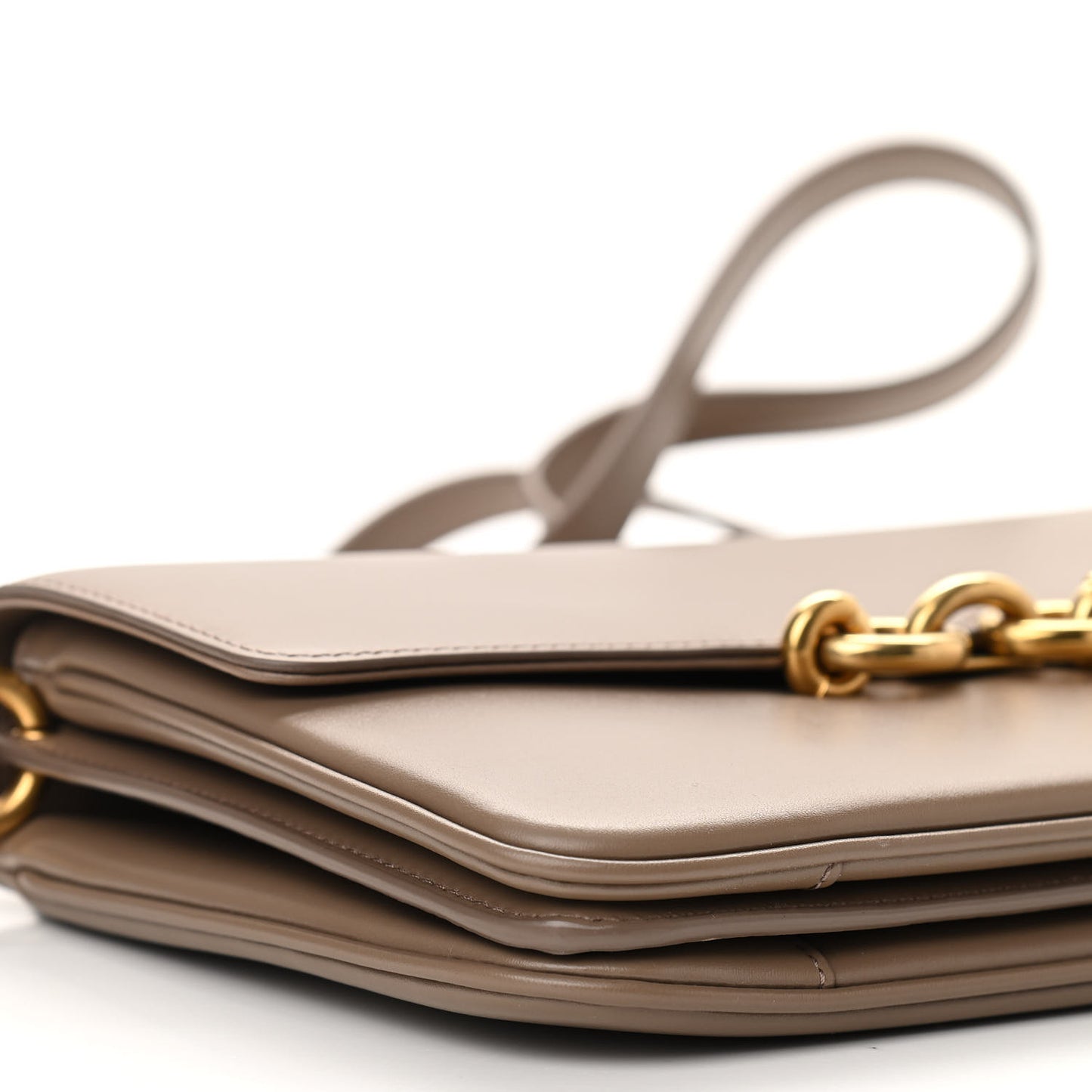 Smooth Calfskin Le Maillon Satchel Dark Beige