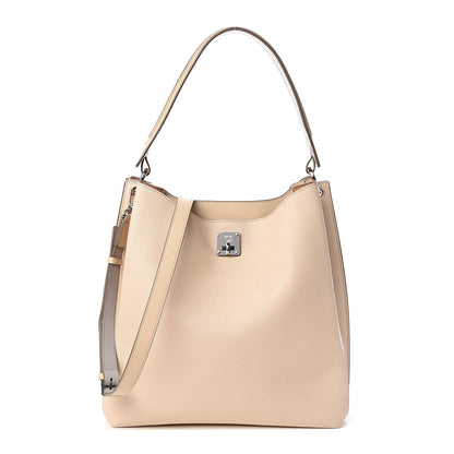 MCM Grained Calfskin Large Milla Hobo Natural 1 of 11