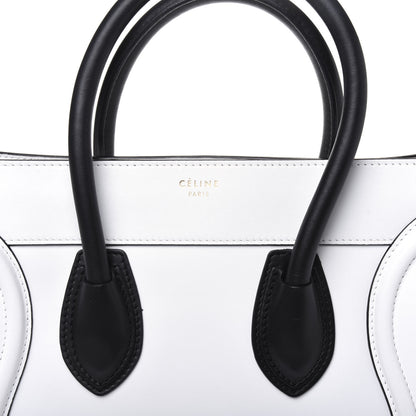 Celine Satin Calfskin Mini Bi-Color Luggage White Black 15 of 16
