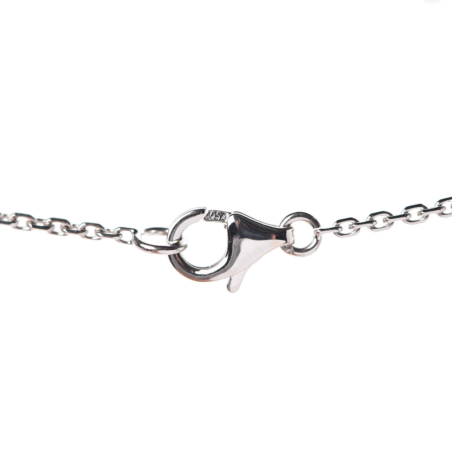 Van Cleef & Arpels 18K White Gold Chalcedony Vintage Alhambra Pendant Necklace 5 of 7
