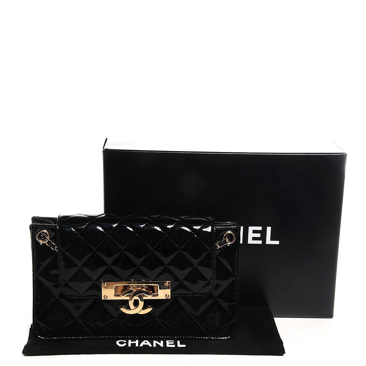 Chanel Patent Golden Class Accordion Flap Bag Black 5 of 8