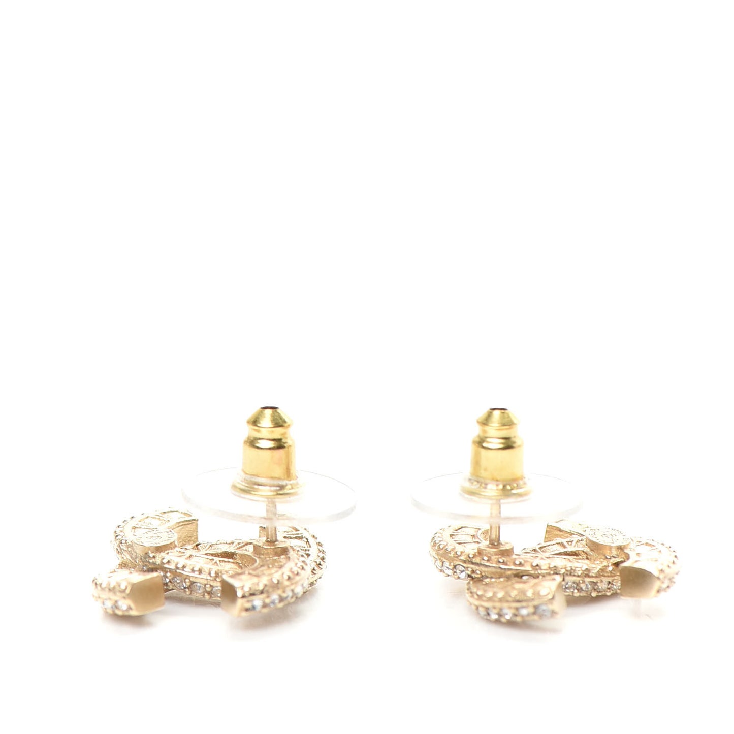 Crystal Timeless CC Earrings Light Gold