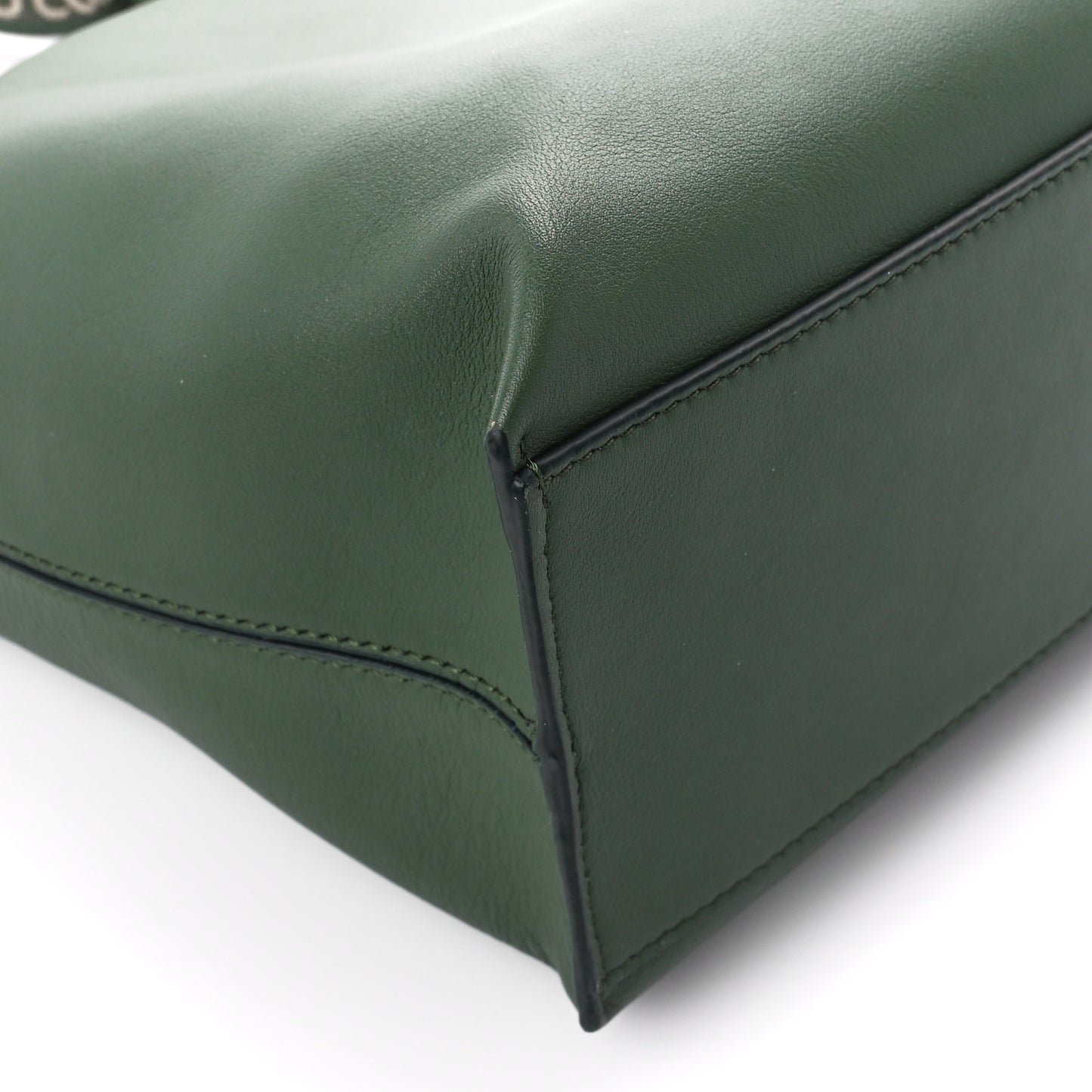 Supple Smooth Calfskin Jacquard Cubi Crossbody Bag Green