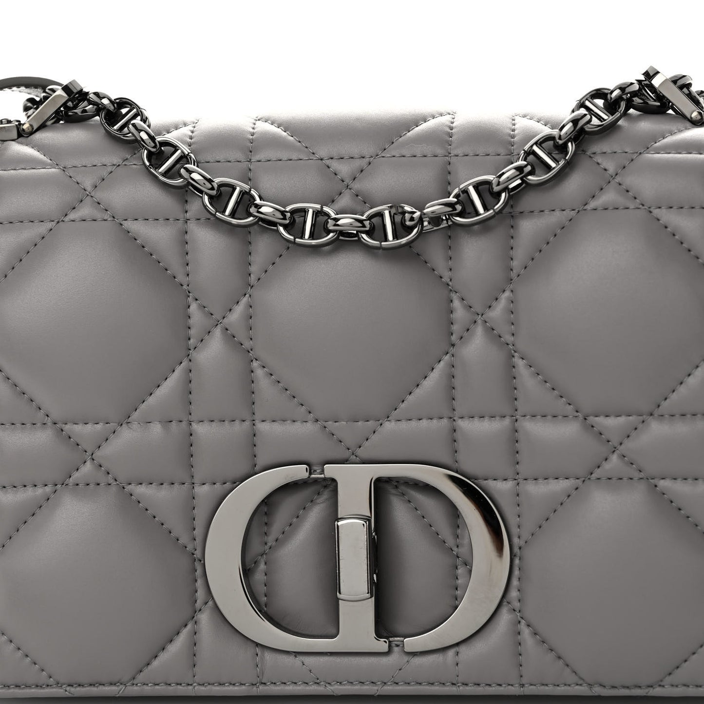 Calfskin Macrocannage Medium Caro Bag Iron Grey