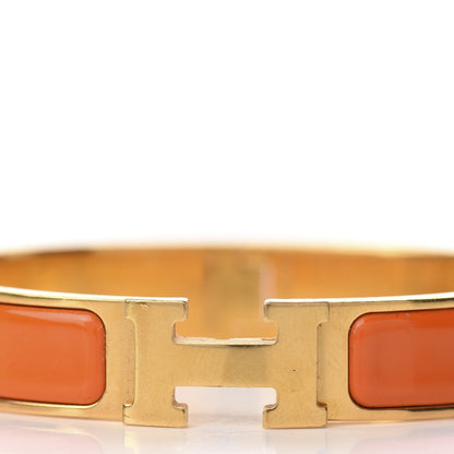 Hermes Enamel Narrow Clic Clac H Bracelet PM Orange 5 of 6