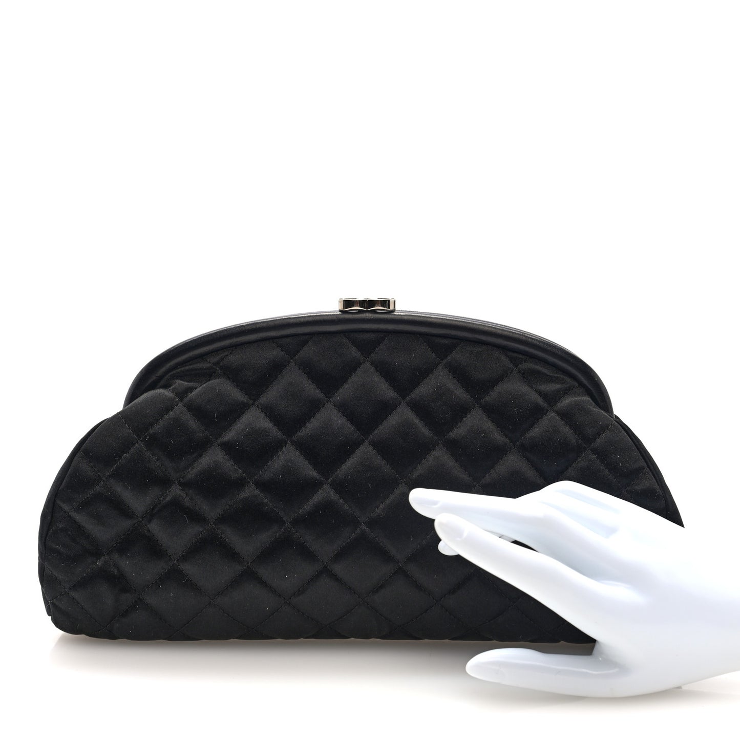 Satin Quilted Timeless Clutch Black