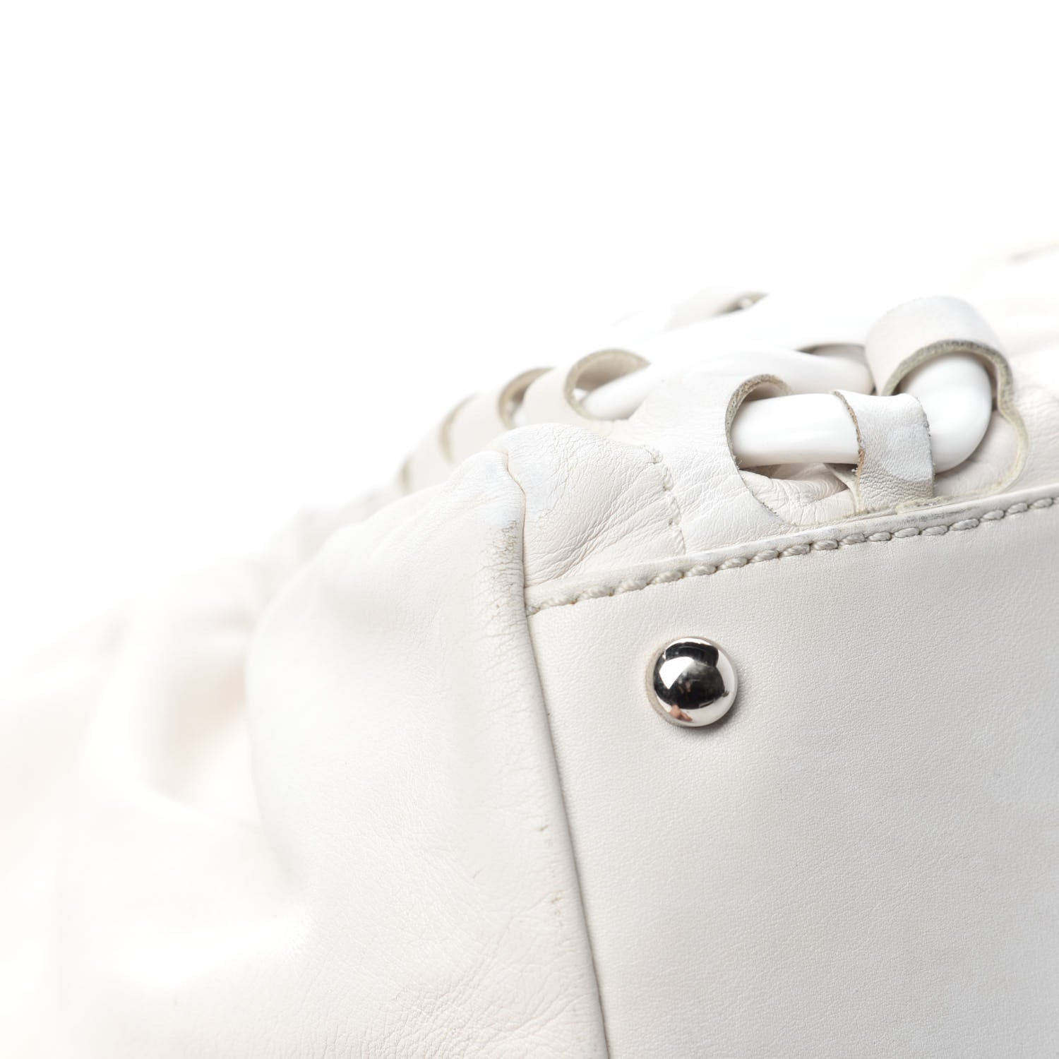 Chanel Calfskin Modern Chain Rhodoid East West Tote White 8 of 12