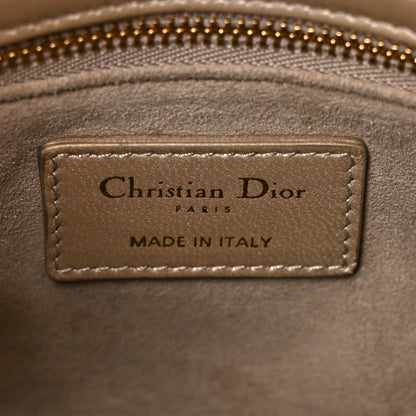 Christian Dior Metallic Lambskin Crystal Cannage Mini Lady Dior Platinum 6 of 7