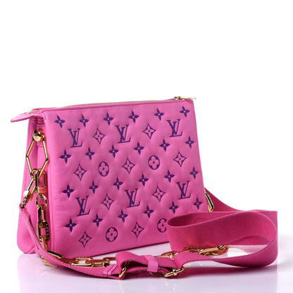 Louis Vuitton Lambskin Embossed Monogram Vuittamins Coussin PM Rose Violet 2 of 5