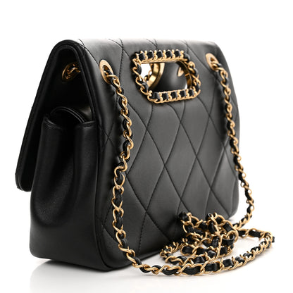 Chanel Lambskin Small Chain Handle Flap Bag Black 3 of 10