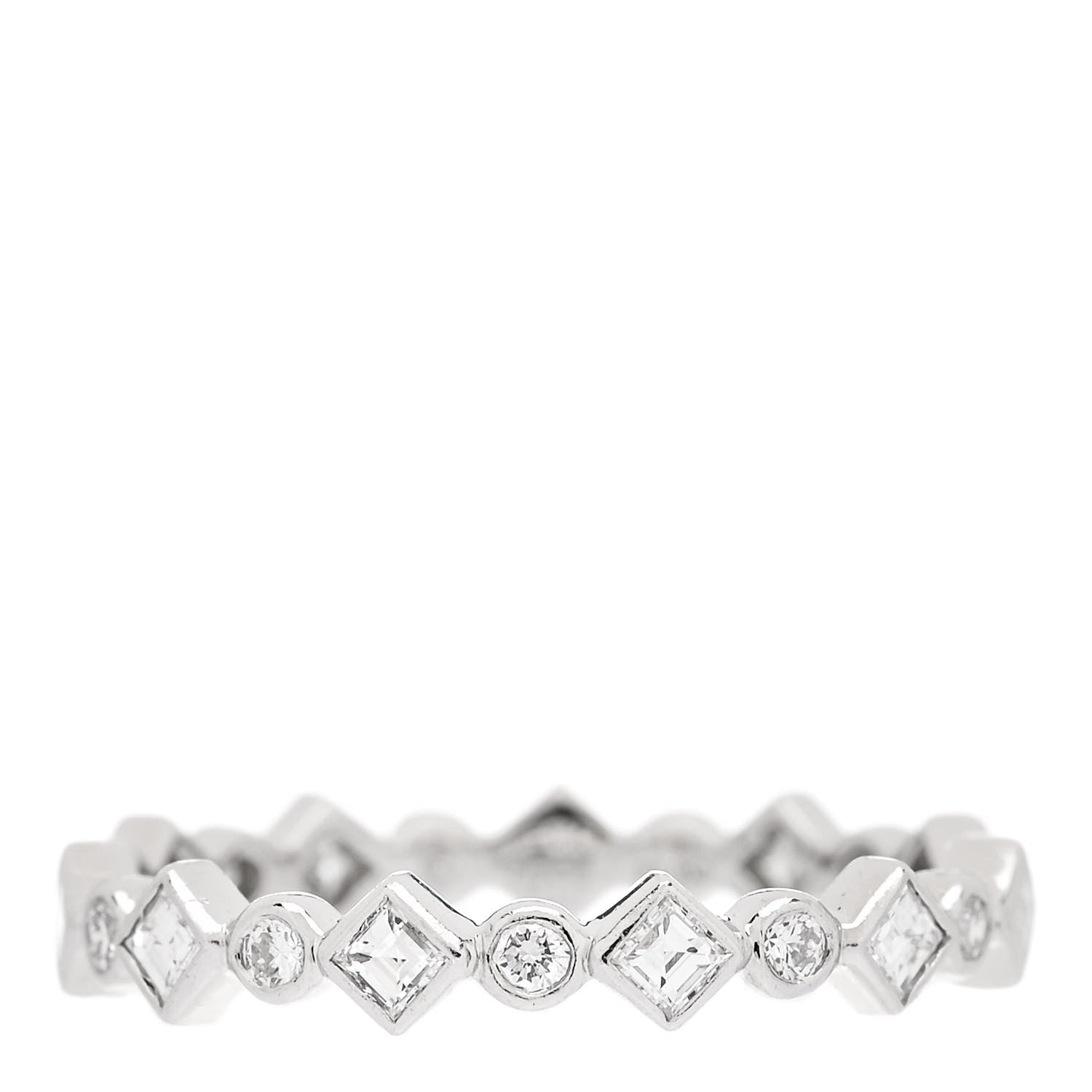 Tiffany Platinum Diamond Jazz Band Ring 49 5 1 of 4