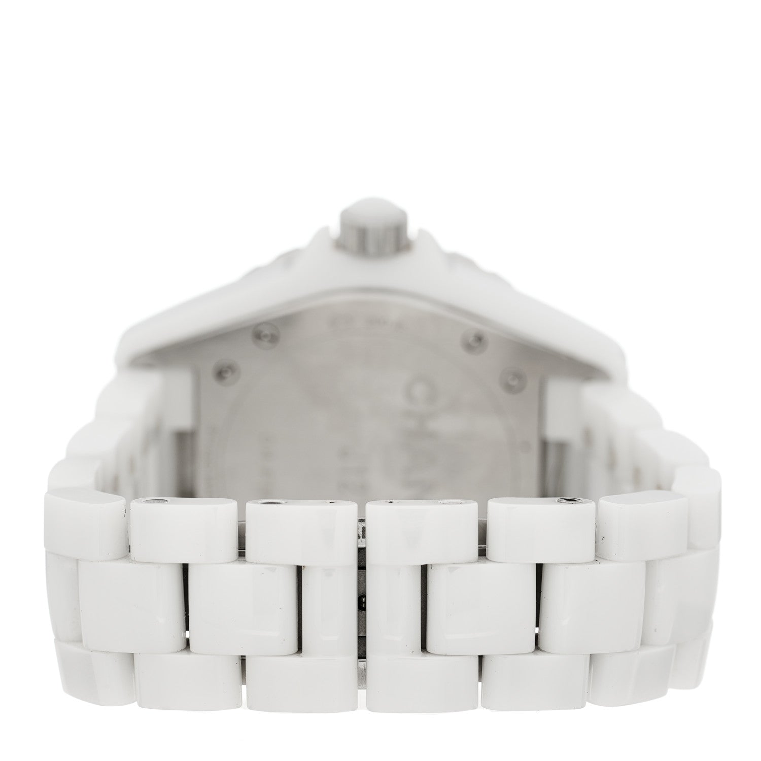 Chanel Stainless Steel Ceramic Diamond 38mm J12 Automatic Watch White 3 of 4