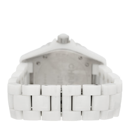 Chanel Stainless Steel Ceramic Diamond 38mm J12 Automatic Watch White 3 of 4