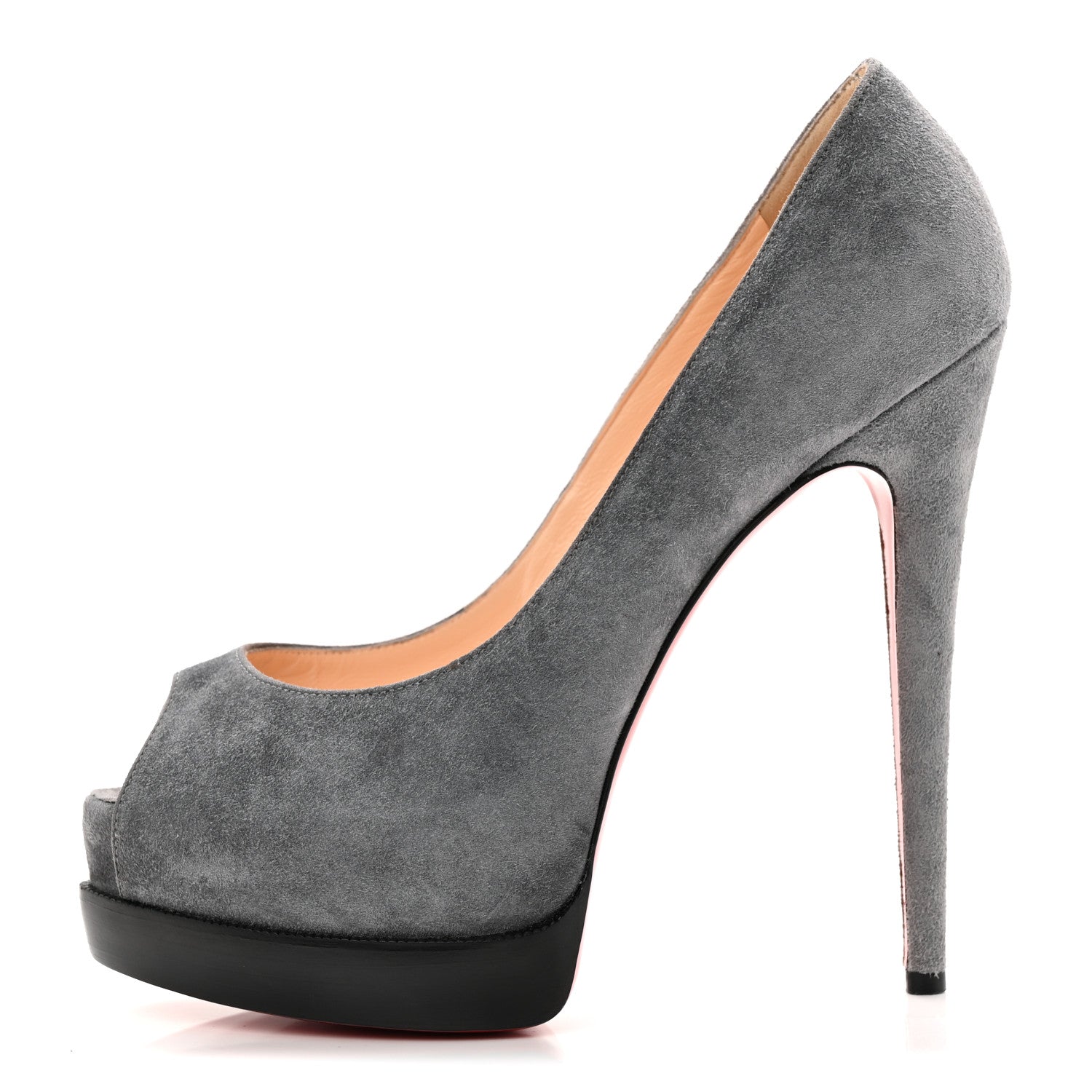 Christian Louboutin Suede Palais Royal Trepointe 140 Pumps 37.5 Grey 1 of 9