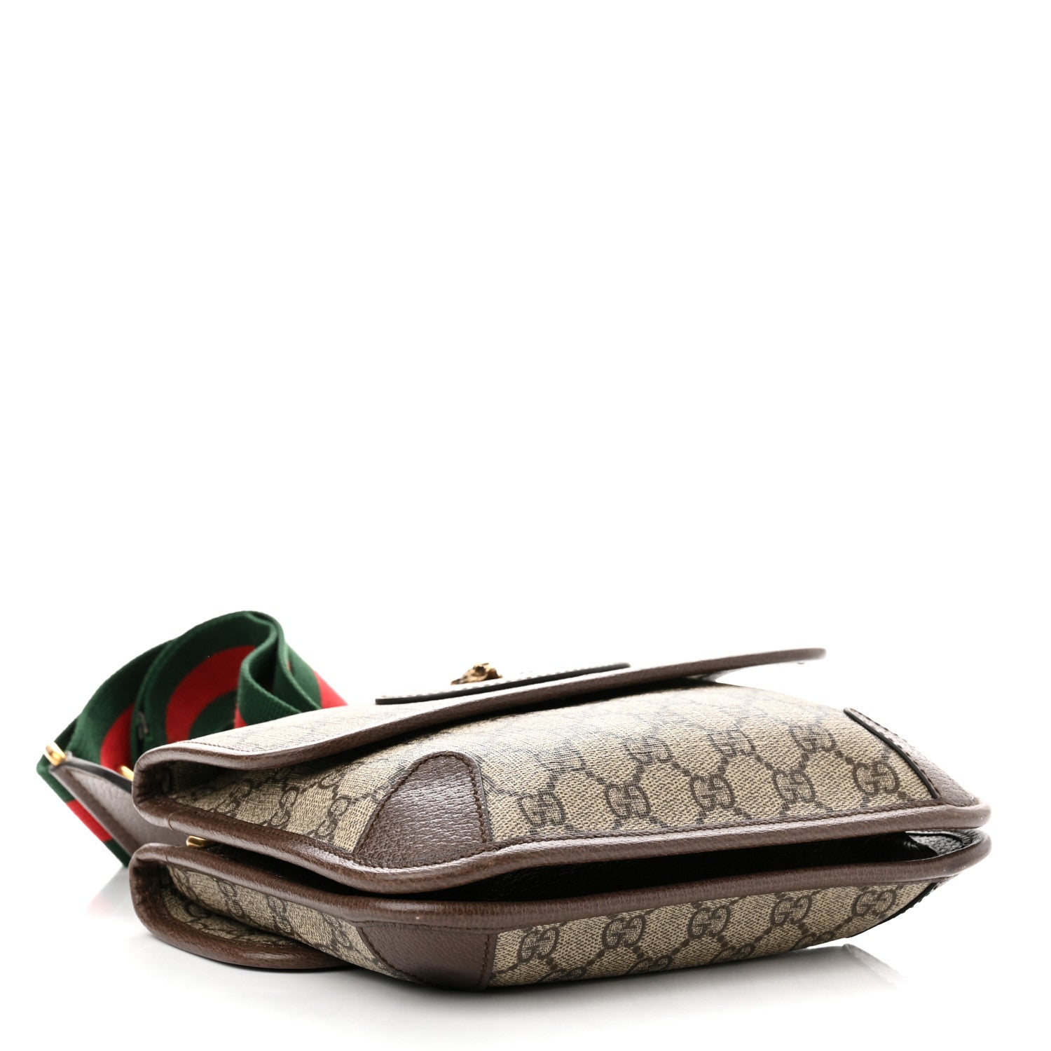 Gucci GG Supreme Monogram Web Small Neo Vintage Double Flap Messenger Bag Beige New Acero 4 of 11
