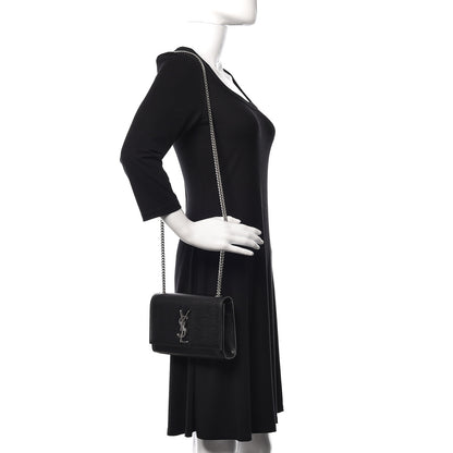 Saint Laurent Grain De Poudre Small Monogram Kate Satchel Black 2 of 10