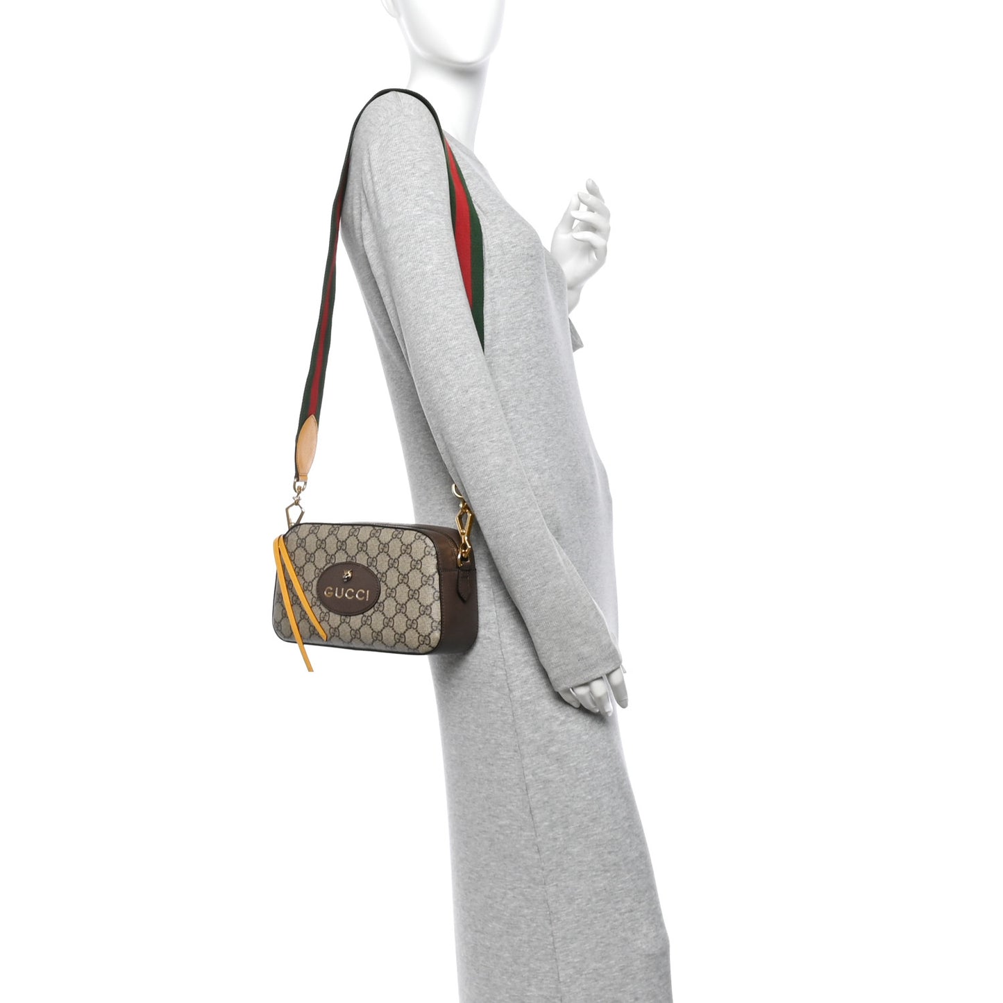 GG Supreme Monogram Web Neo Vintage Shoulder Bag Beige New Acero Crop