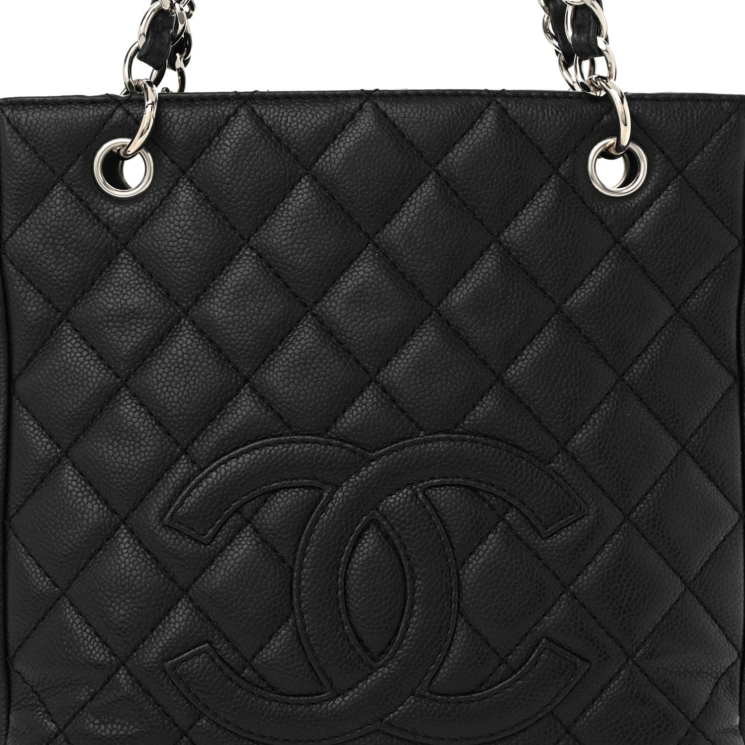 Chanel Caviar Quilted Petit Shopping Tote PST Black 8 of 11