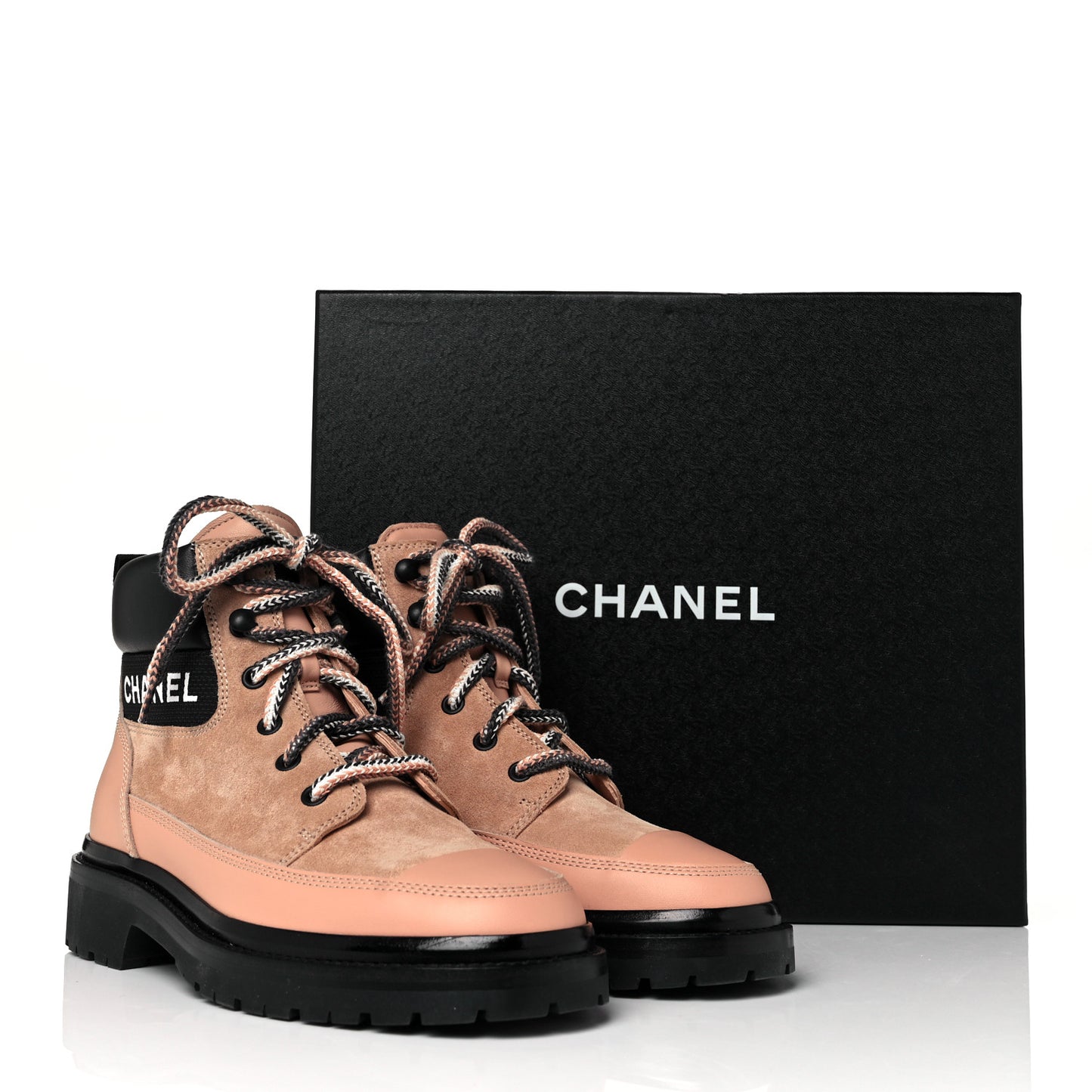 Suede Calfskin Lace Up Boots 37 Pink