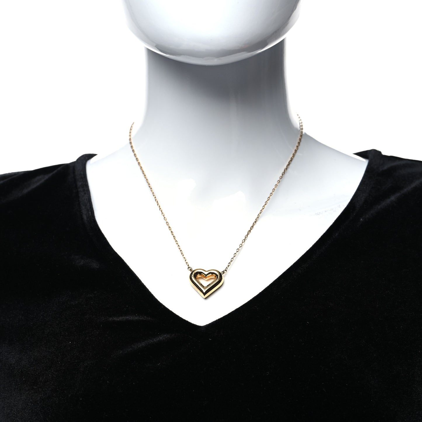 Metal LV and Me Heart Necklace Gold