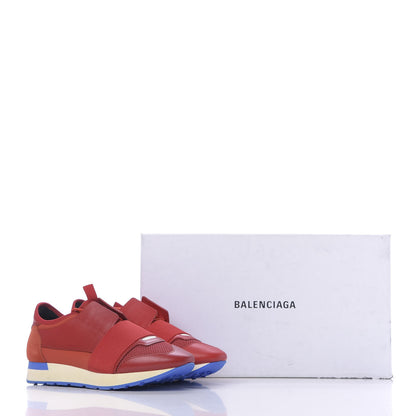 Balenciaga Mesh Calfskin Neoprene Suede Womens Race Runner Sneakers 39 Rouge 10 of 10