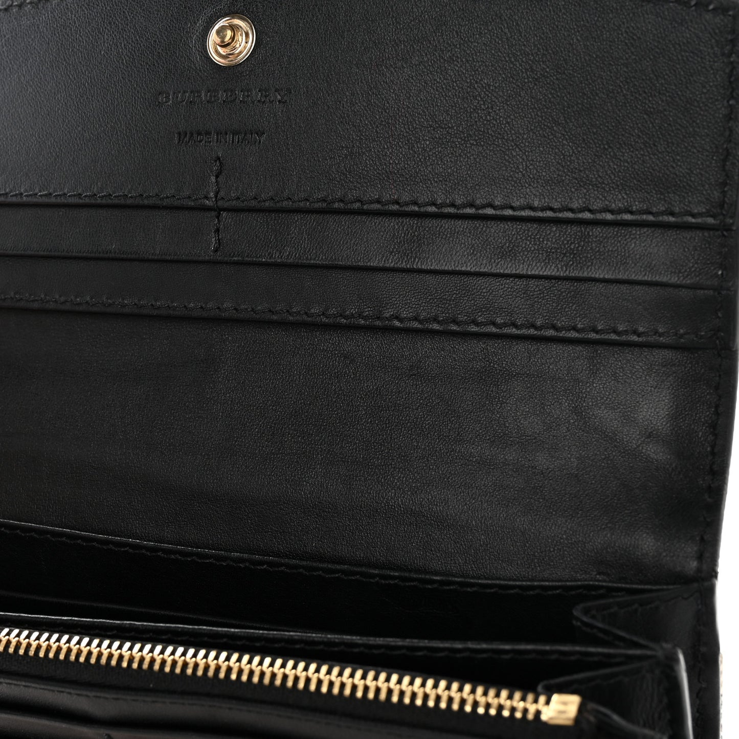 Calfskin House Check Porter Continental Wallet Black