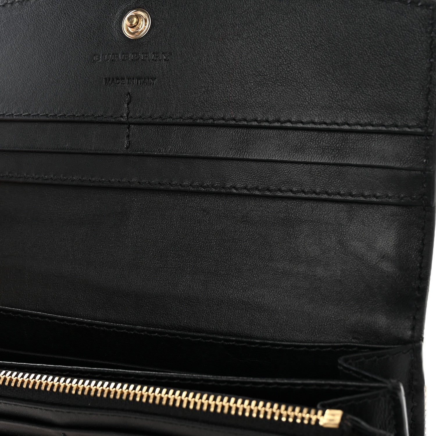 Burberry Calfskin House Check Porter Continental Wallet Black 7 of 11
