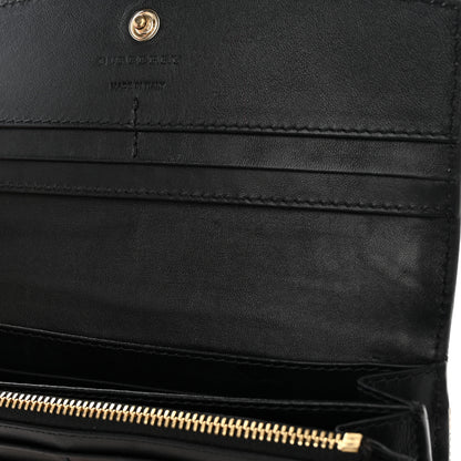 Burberry Calfskin House Check Porter Continental Wallet Black 7 of 11