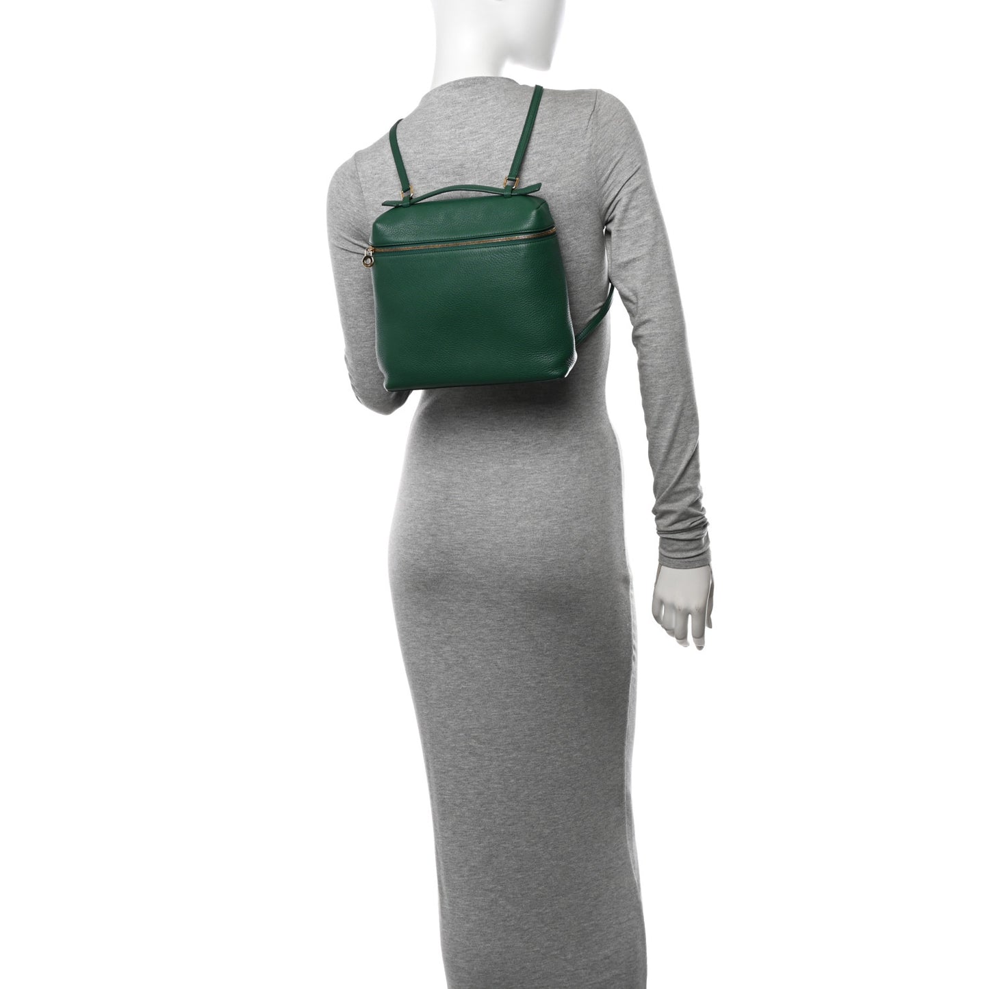 Grained Calfskin L23.5 Extra Pocket Backpack Forest Leaves