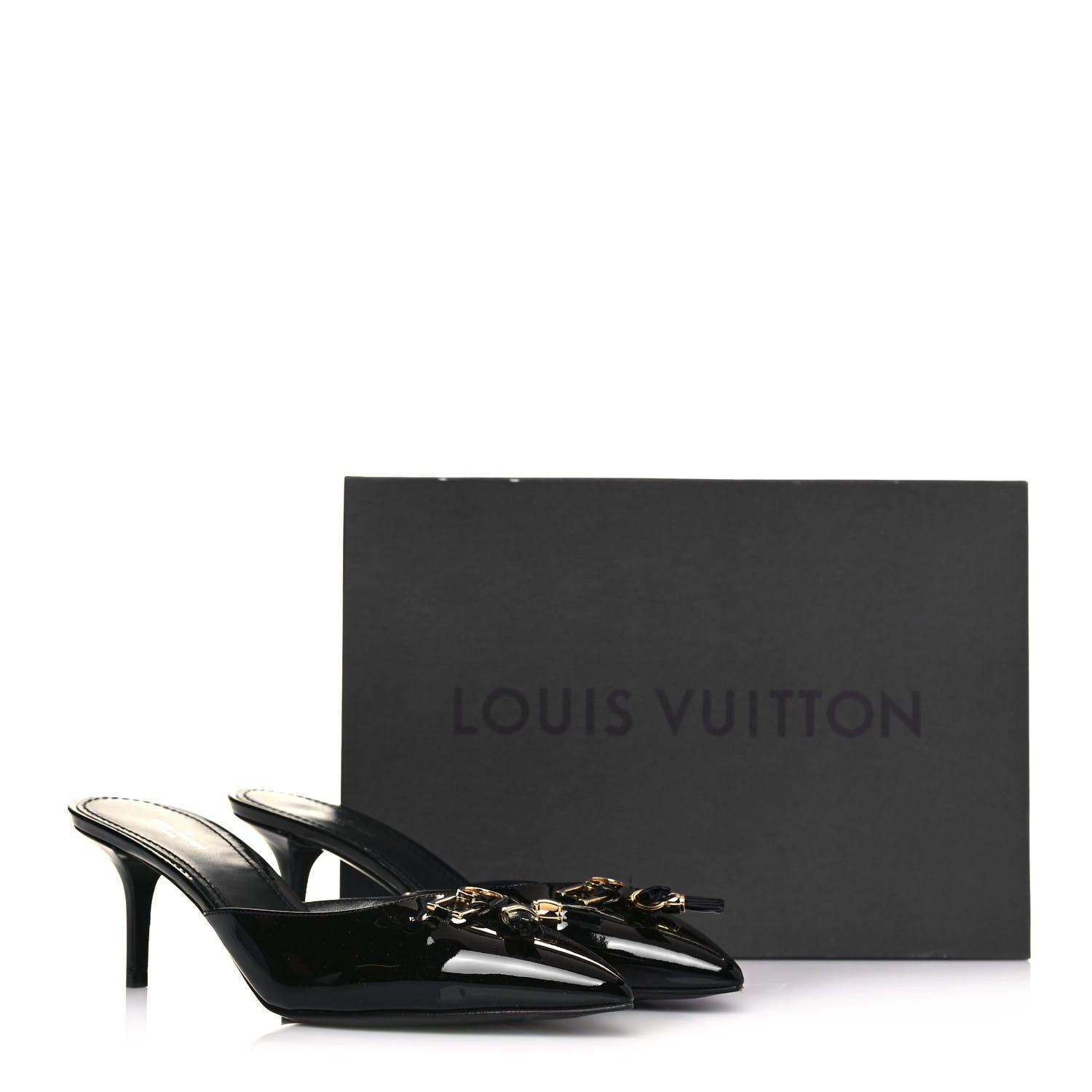 Louis Vuitton Patent Insider Mules 38 Black 7 of 10