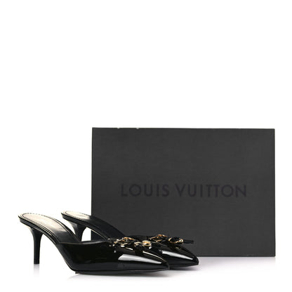 Louis Vuitton Patent Insider Mules 38 Black 7 of 10