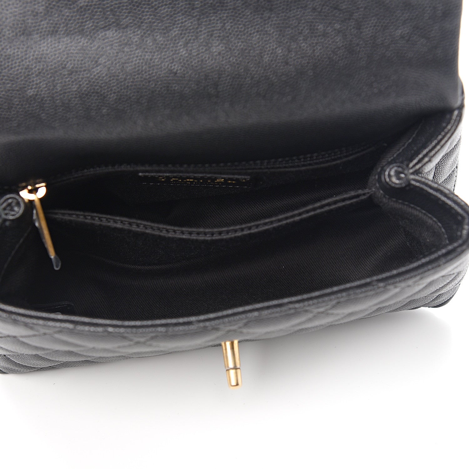 Chanel Caviar Lizard Embossed Quilted Mini Coco Handle Flap Black 4 of 9