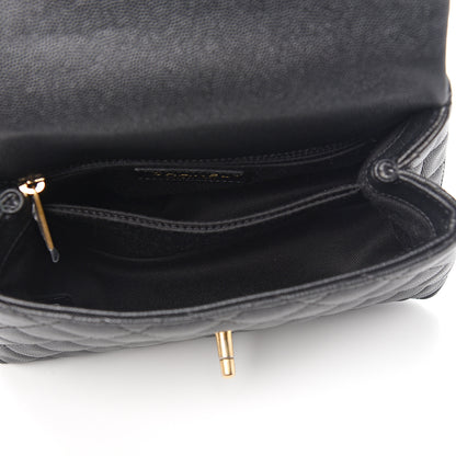 Chanel Caviar Lizard Embossed Quilted Mini Coco Handle Flap Black 4 of 9