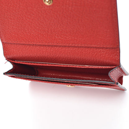 Miu Miu Goatskin Madras Bow Card Holder Rosso 5 of 8