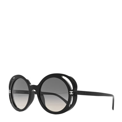 Chanel Acetate Round Sunglasses 71572A Black 1 of 7