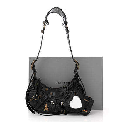 Balenciaga Agneau Arena Pin Embellished Le Cagole Shoulder Bag XS Black 13 of 13