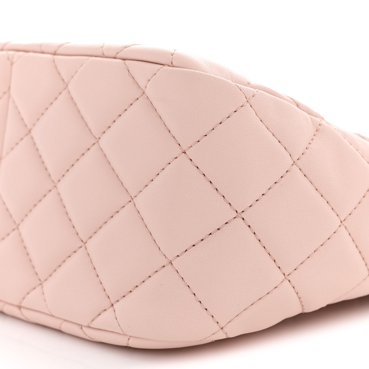 Lambskin Quilted Small Pearl Crush Hobo Light Pink