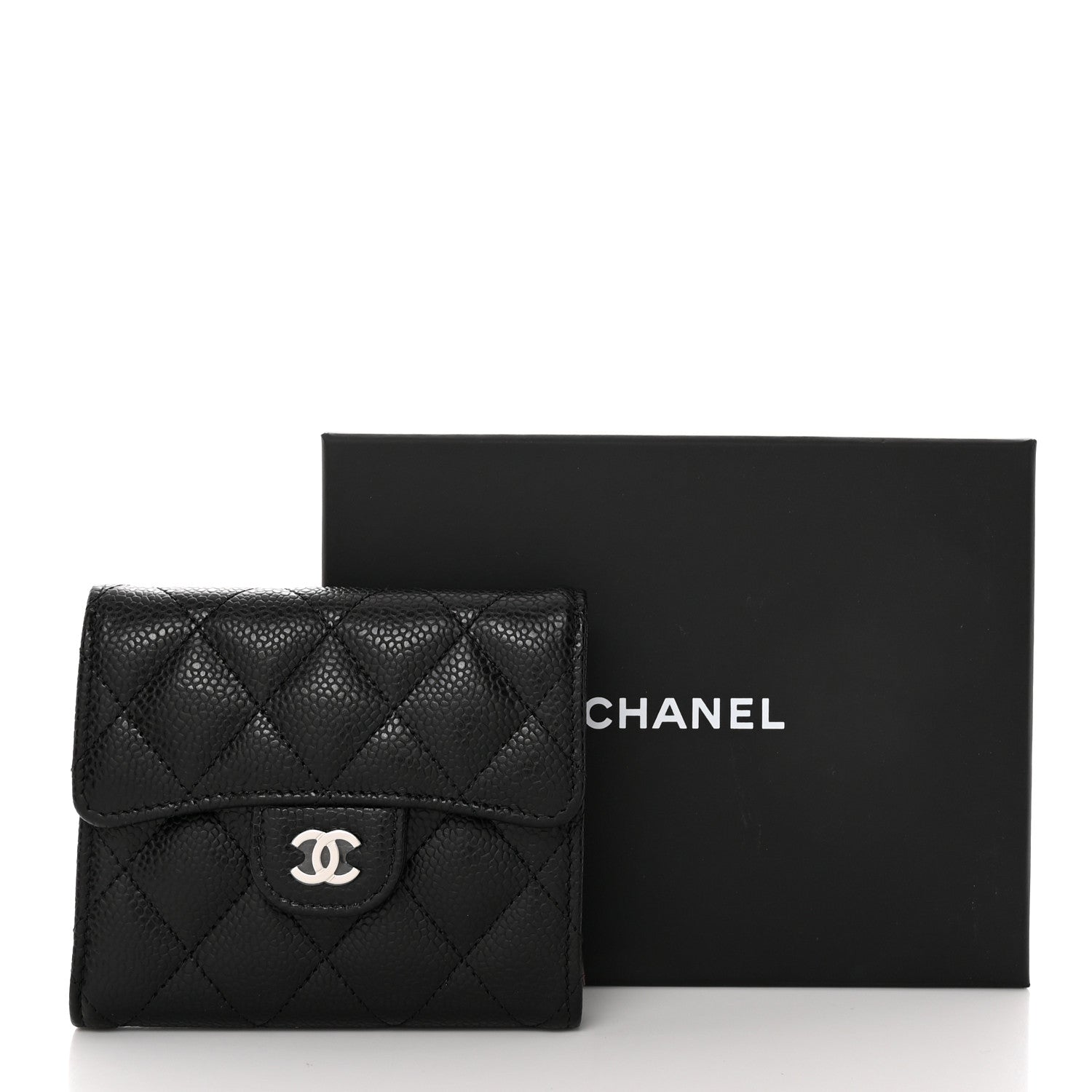 Chanel Caviar Quilted Compact Flap Wallet Black 9 of 9