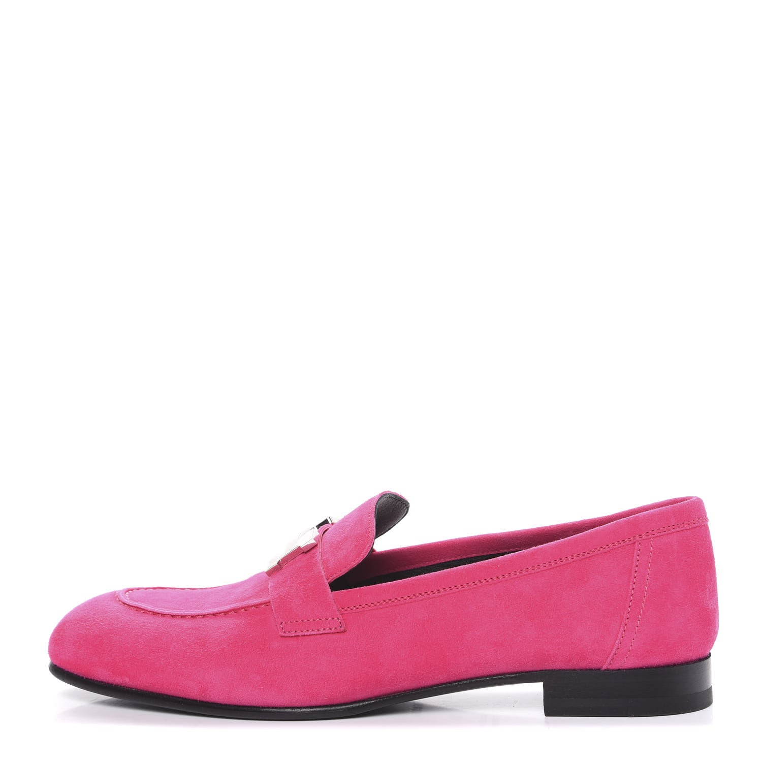 Hermes Suede Goatskin Paris Loafers 38 Rose Fuchsia 1 of 8