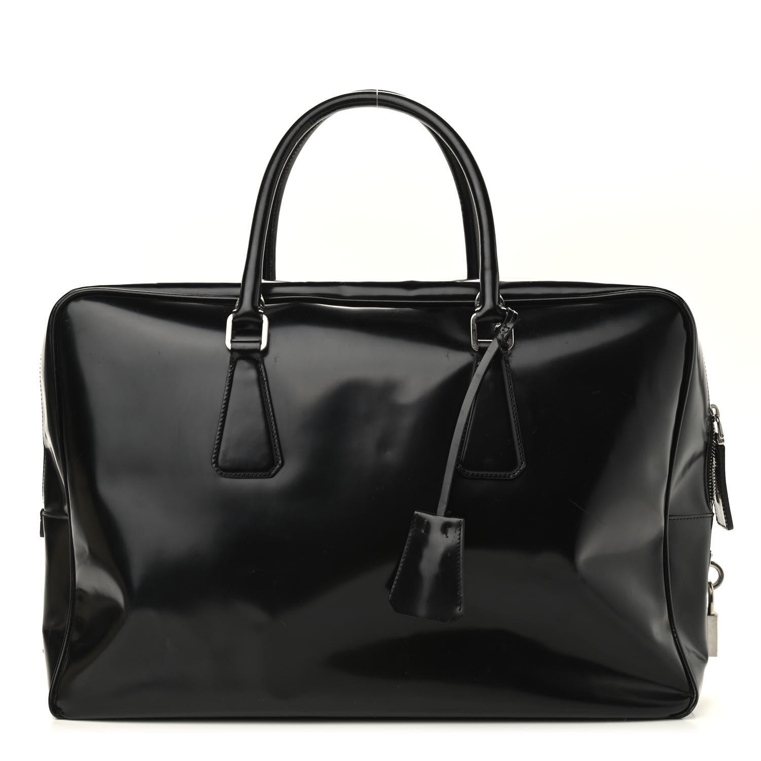 Prada Spazzolato Large Zip Around Briefcase Black 1 of 10
