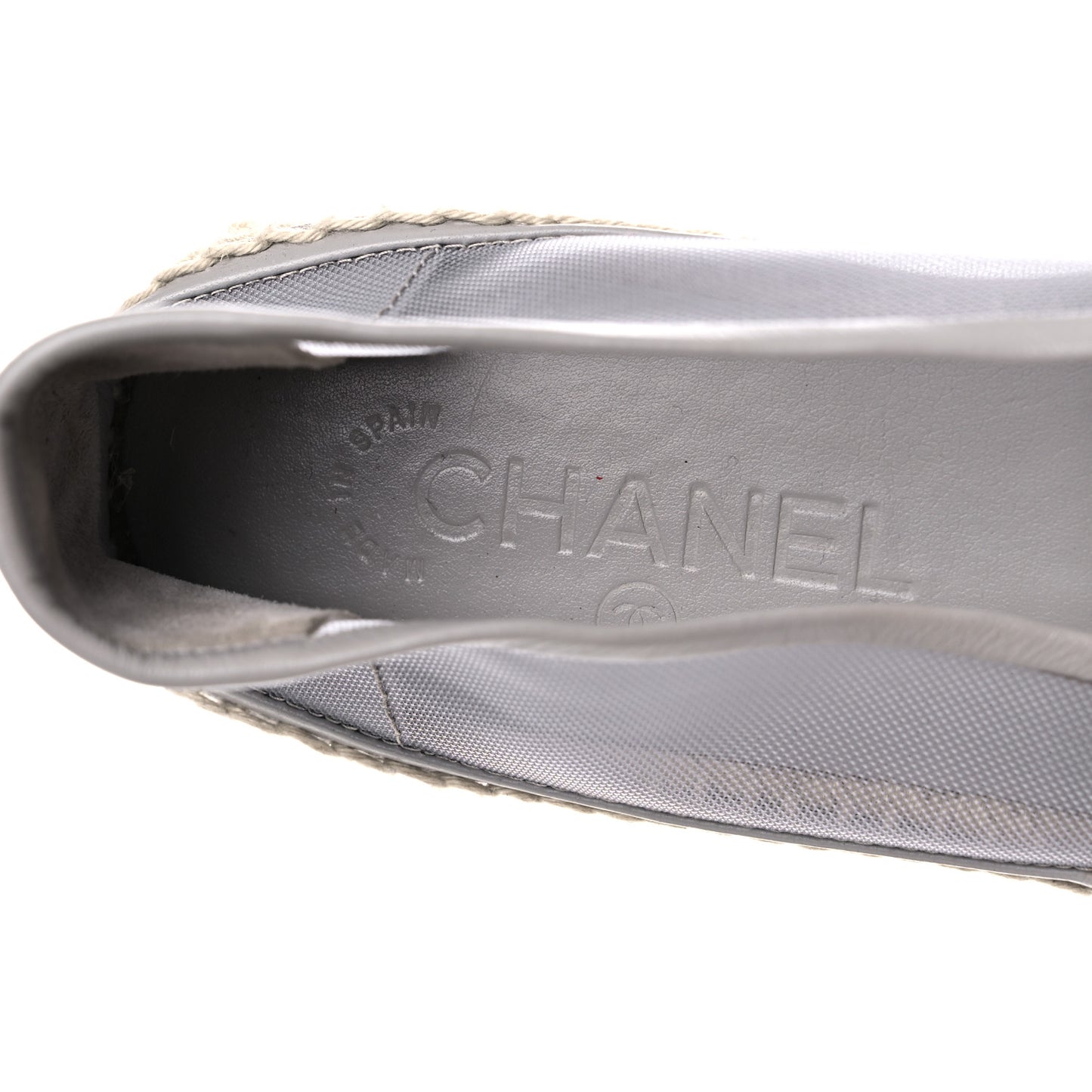 Mesh Grosgrain CC Espadrilles 39 Grey