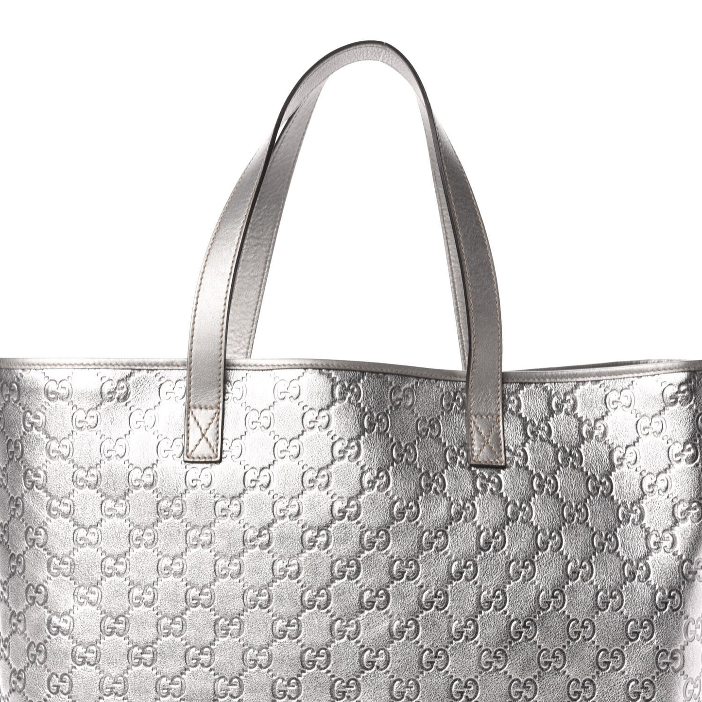 Guccissima Large Tote Silver