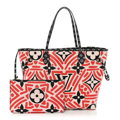 Louis Vuitton Monogram Giant Crafty Neverfull MM Creme Rouge Black 5 of 21