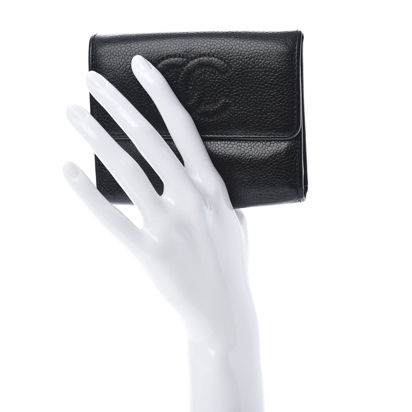 Caviar Timeless CC Compact Flap Wallet Black