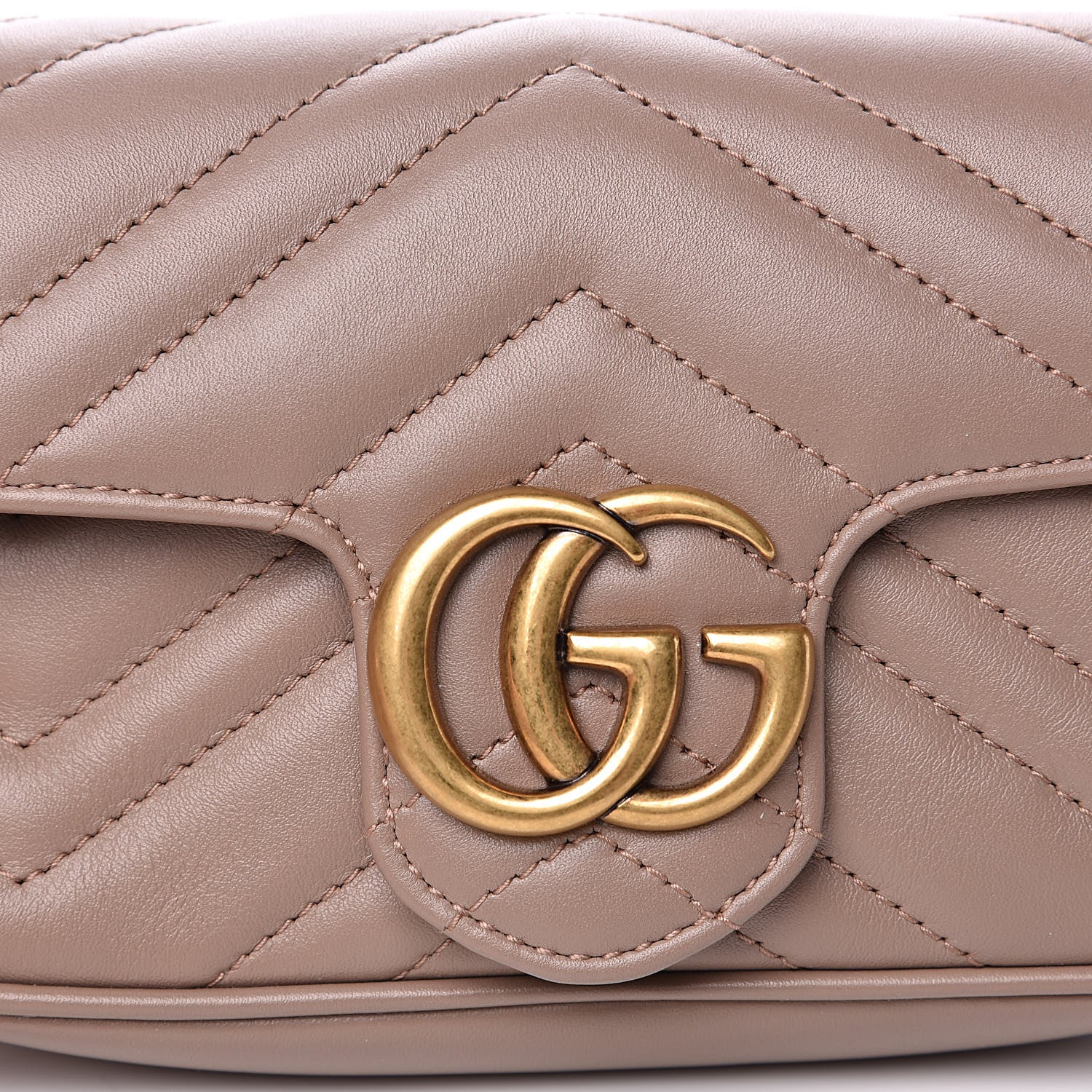 Gucci Calfskin Matelasse Super Mini GG Marmont Shoulder Bag Porcelain Rose 9 of 12