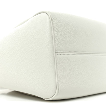 Celine Calfskin Cuir Small Triomphe Cabas Drawstring White 8 of 9