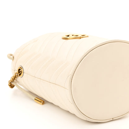 Gucci Calfskin Matelasse Mini GG Marmont 2.0 Bucket Bag White 9 of 12