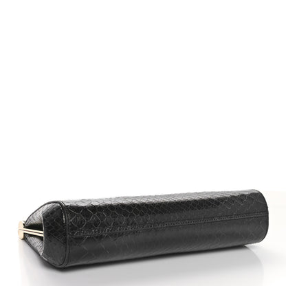 Dolce & Gabbana Snakeskin Medium Marlene Chain Clutch Black 4 of 9
